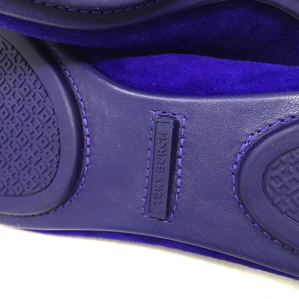 Tory Burch Deep Purple Crystal Pavé Minnie Travel Ballet Flat Shoes - Picture 4 of 16